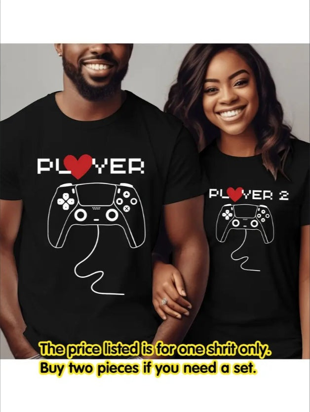 Love Valentine'S Day T-Shirt, Couple T-Shirt, Couple Christmas, Fashion Casual T-Shirt, Short-Sleeved T-Shirt